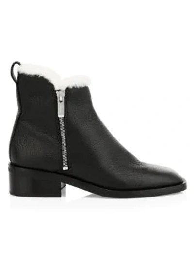 Shop 3.1 Phillip Lim / フィリップ リム Alexa Shearling-lined Leather Ankle Boots In Black