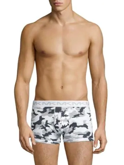 Shop Michael Kors Camouflage Cotton Boxer Brief In Grey