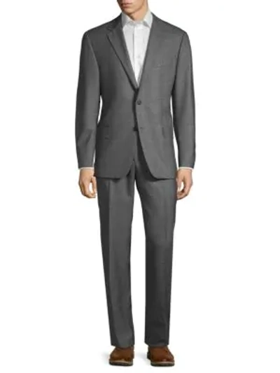 Shop Hickey Freeman Milburn Iim Series Classic-fit Check Wool Suit In Grey