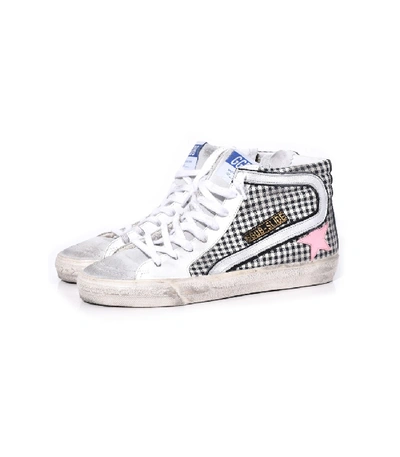 Shop Golden Goose Slide Sneakers In White Check/pink Star In Multi