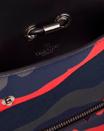 Shop Valentino Garavani Uomo Camouflage Phone Case With Neck Strap In Dark Blue