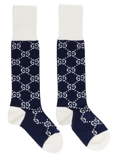 Shop Gucci Gg Socks In Blue