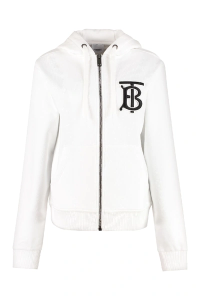 Burberry TB Monogram Fleece Zipped Hoodie - Farfetch