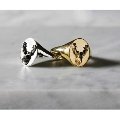 Shop No 13 Reindeer Head Signet Ring Silver