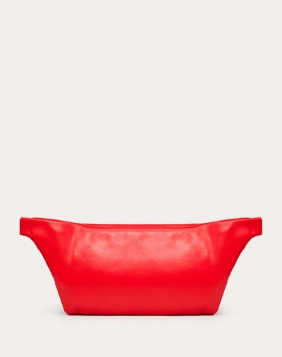 Shop Valentino Garavani Uomo Vring Smooth Calfskin Belt Bag In Pure Red