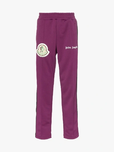 Shop Moncler Genius X Palm Angels Logo Patch Track Pants In 670 Purple
