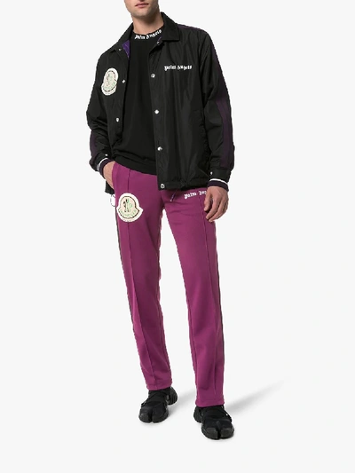 Shop Moncler Genius X Palm Angels Logo Patch Track Pants In 670 Purple