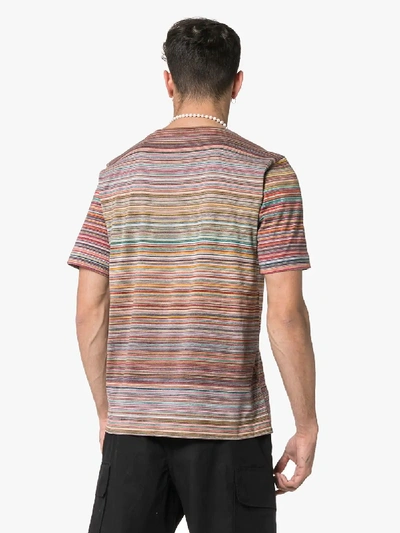 Shop Missoni Striped Cotton T-shirt In Multicolour
