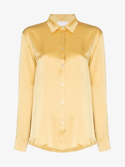 Shop Asceno Silk Pyjama Blouse In Yellow