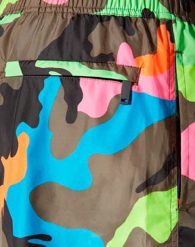 Shop Valentino Uomo Camouflage Swimming Costume In Multicolored