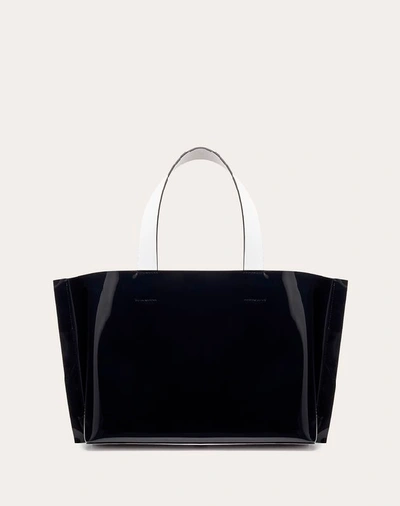 Shop Valentino Garavani Small Vlogo Coloured Polymer Beach Bag In Black