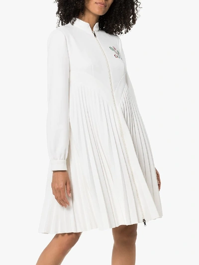 Shop Gucci Pleated Tennis Mini Dress In White