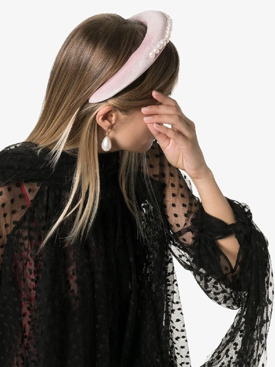 Shop Wald Berlin Pink Pearl Velvet Headband