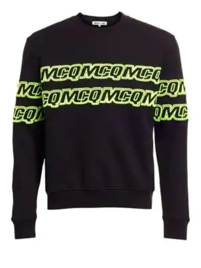 Shop Mcq By Alexander Mcqueen Logo Cotton Sweatshirt In Darkest Black
