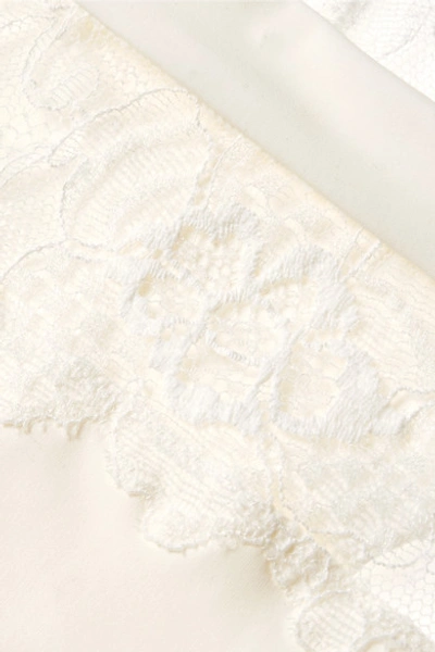 Shop La Perla Floral Dream Stretch-jersey And Lace Briefs In White