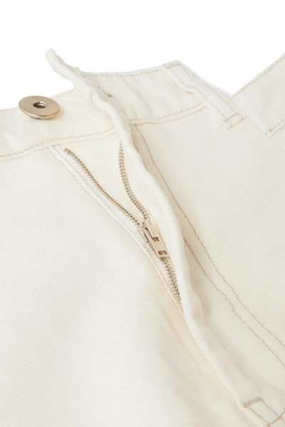 Shop Maison Margiela Paneled High-rise Wide-leg Jeans In White