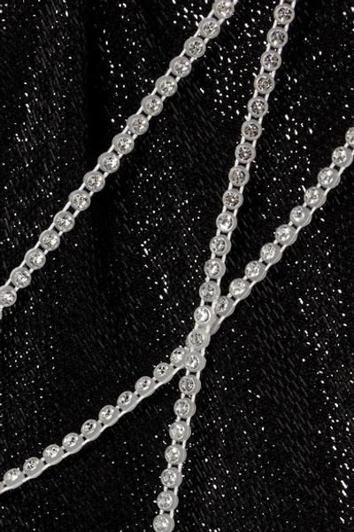 Shop Michelle Mason Crystal-embellished Lurex Camisole In Black