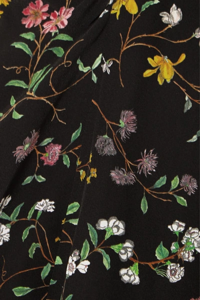 Shop Altuzarra Sylvia Floral-print Silk Crepe De Chine Midi Dress In Black