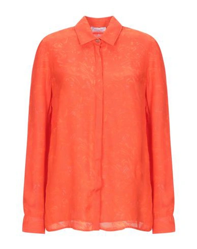 Shop Versace Solid Color Shirts & Blouses In Orange