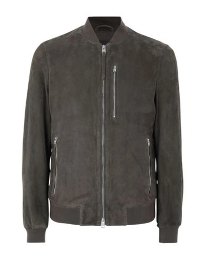 Shop Allsaints Bomber In Dark Brown