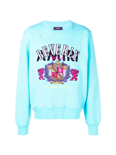 Shop Amiri Beverly Jersey Sweater In Blue