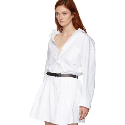 Shop Alexander Wang White Mini Shirt Dress In 100 White