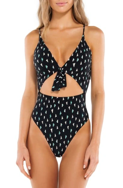 Shop Vix Swimwear Dolce Bandana One-piece Swimsuit In Black