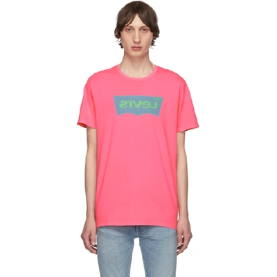 Shop Levi's Levis Pink Housemark Graphic T-shirt In Neon Pink