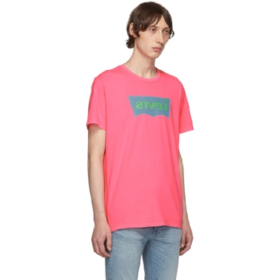 Shop Levi's Levis Pink Housemark Graphic T-shirt In Neon Pink