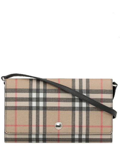 Shop Burberry Hannah Wallet In Check