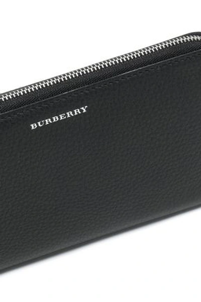 Shop Burberry Woman Pebbled-leather Wallet Black