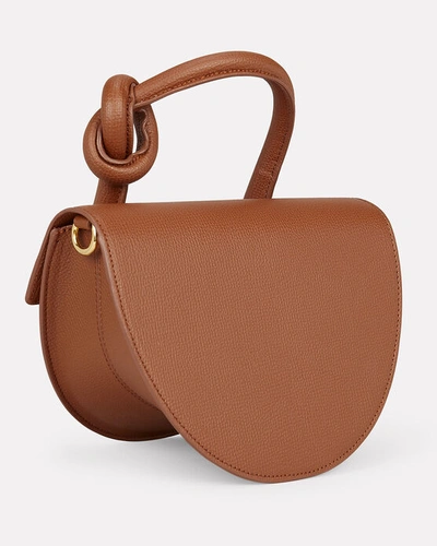 Shop Yuzefi Delores Knotted Saddle Bag In Brown