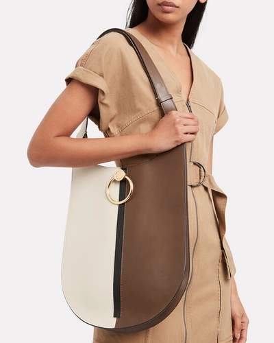 Shop Marni Oval Colorblock Shoulder Bag In Multi