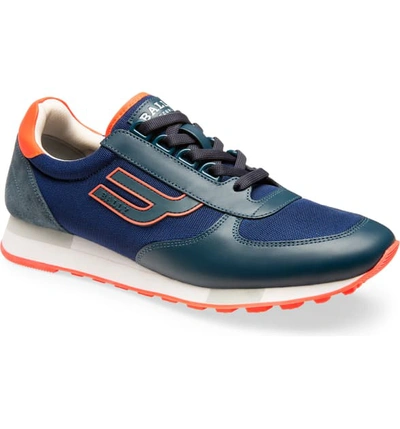 Shop Bally Gavino Low Top Sneaker In Prusse Blue/ Blue