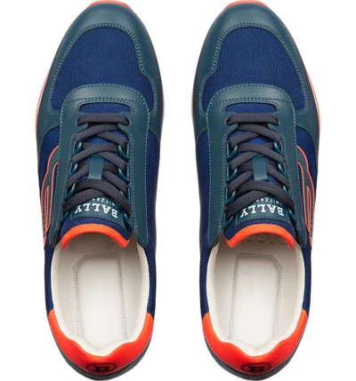 Shop Bally Gavino Low Top Sneaker In Prusse Blue/ Blue