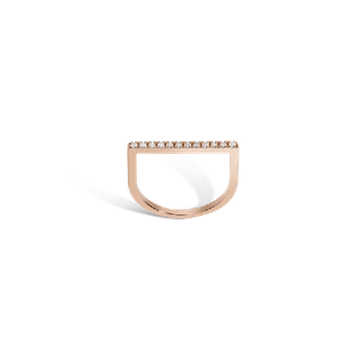 Shop Aurate Diamond Bar Square Ring With Black Diamonds In Gold/ Pink