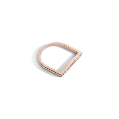 Shop Aurate Diamond Bar Square Ring With Black Diamonds In Gold/ Pink