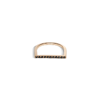 Shop Aurate Diamond Bar Square Ring With Black Diamonds In Gold/ Pink