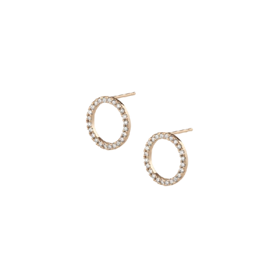 Shop Aurate Diamond Circle Earrings In Gold