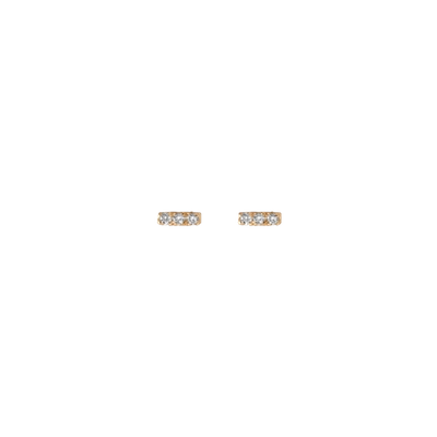 Shop Aurate Mini White Diamond Bar Earring In Gold