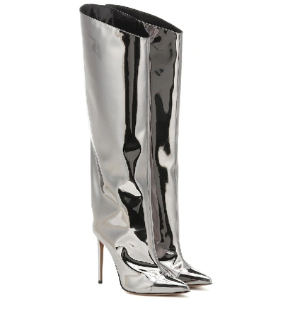 Shop Alexandre Vauthier Alex Metallic Over-the-knee Boots In Silver