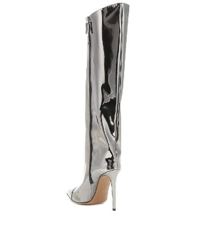 Shop Alexandre Vauthier Alex Metallic Over-the-knee Boots In Silver