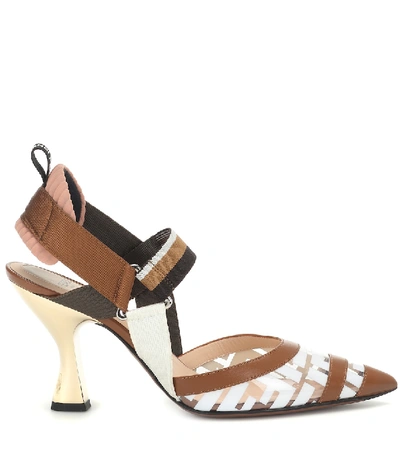 Shop Fendi Colibrì Pvc And Leather Pumps In Brown