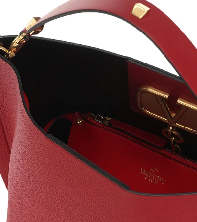 Shop Valentino Garavani Vlogo Escape Leather Shopper In Red