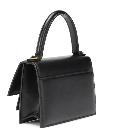 Shop Balenciaga Sharp Xs Leather Shoulder Bag In Black