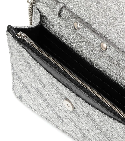 Shop Balenciaga Bb Chain Leather Shoulder Bag In Silver