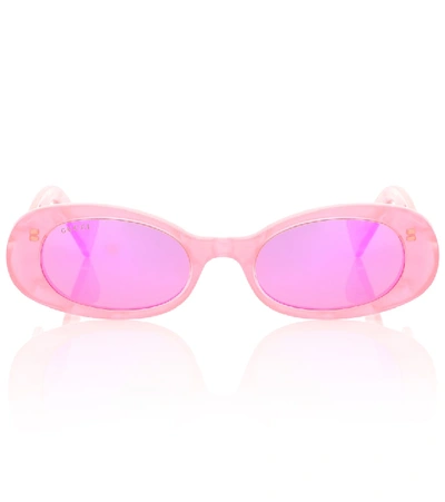 Shop Gucci Oval Sunglasses In Pink