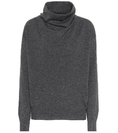 Shop Agnona Cashmere Turtleneck Sweater In Grey