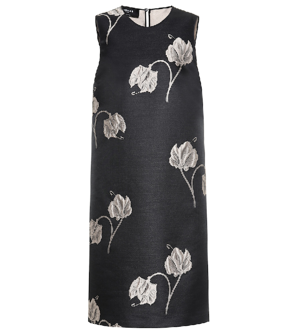 Rochas Pomello Floral Jacquard Dress In Black | ModeSens