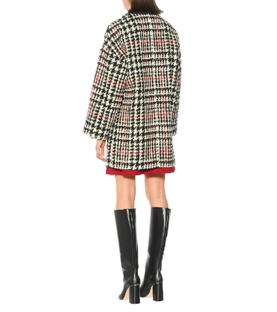 Shop Red Valentino Houndstooth Wool-blend Coat In Multicoloured